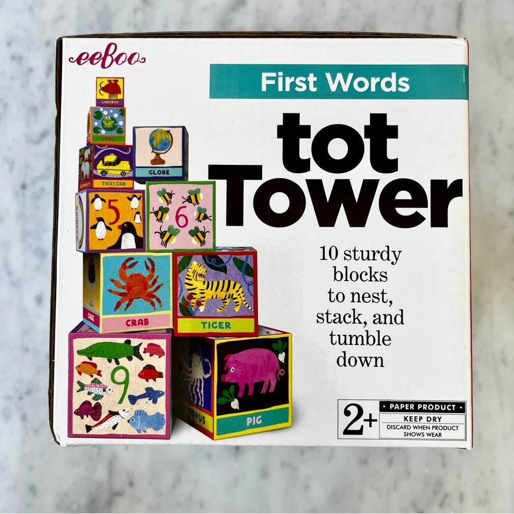 Tot Tower First Words Stacking Blocks - Multicolor